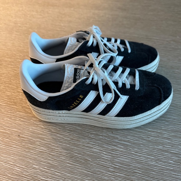 Adidas Gazelle Bold Platform Sneaker-black/white-size 7-women - Picture 1 of 7